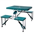 vidaXL, vidaXL Klappbares Campingtisch-Set Aluminium mit 4 Stühlen extra leicht grün