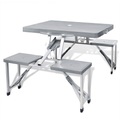 vidaXL Klappbares Campingtisch-Set Aluminium mit 4 Stühlen extra leicht grau