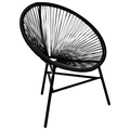 Schwarzer Ovaler Poly Rattan Stuhl