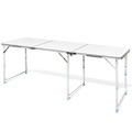 vidaXL Campingtisch zusammenklappbar höhenverstellbar Aluminium 180 x 60 cm