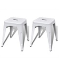 Diverse Hardware, Hocker 2 Stk. Stapelbar Metall Weiss