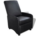 Sessel Klappbar Kunstleder Schwarz