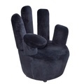 Stuhl in Handform Samt Schwarz