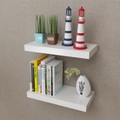 vidaXL 2er Set MDF Wandregal Wandboard Hängeregal Bücher/DVD Regal, weiß
