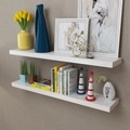 vidaXL 2er Set MDF Hängeregal Wandregal Wandboard Bücher/DVD-Regal, weiß