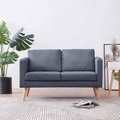 Sofa 2-Sitzer Stoff Dunkelgrau