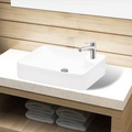 Keramik Waschbecken mit Hahnloch weiss