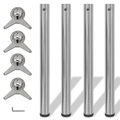 vidaXL 4x höhenverstellbares Tischbein Tischbeine Nickel gebürstet 710 mm