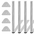 vidaXL 4x höhenverstellbares Tischbein Tischbeine Stützfuß Chrom 710 mm