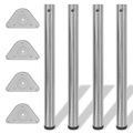 vidaXL 4x höhenverstellbares Tischbein Tischbeine gebürstetes Nickel 710 mm
