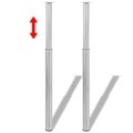 vidaXL 2 x Teleskopfuß Stützfuß Tischbein Nickel gebürstet 710mm-1100mm