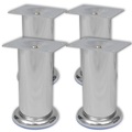 vidaXL 4 x Möbelfuß Sofafuß Sockelfuß Chrom rund 120 mm