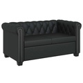 Chesterfield Sofa 2-Sitzer Kunstleder Schwarz
