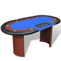 vidaXL, vidaXL Pokertisch für 10 Spieler mit Dealerbereich und Chipablage Blau