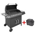 Gasgrill 6+1 Brenner Schwarz