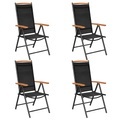 vidaXL Gartenstühle Klappbar 4 Stk. Aluminium und Textilene Schwarz