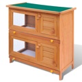 vidaXL Kaninchenstall Kleintierhaus 4 Tür Holz