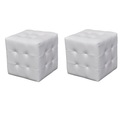 Nachttisch Sitzhocker 2er Set 30x30x30 cm weiss