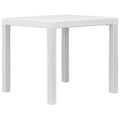 Gartentisch Weiss 79 x 79 x 72 cm Kunststoff Rattan-Optik