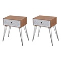 Diverse Hardware, Nachttische mit Schublade 2 Stk. Braun