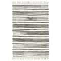 Handgewebter Chindi-Teppich Baumwolle 200x290cm Anthrazit Weiss