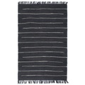 Handgewebter Chindi-Teppich Baumwolle 120x170 cm Anthrazit