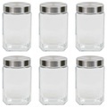 vidaXL Vorratsgläser mit Silbernem Deckel 6 Stk. 1700 ml