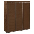 vidaXL, vidaXL Kleiderschrank mit Fächern und Stangen Braun 150x45x175cm Stoff