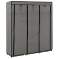 vidaXL, vidaXL Kleiderschrank mit Fächern und Stangen Grau 150x45x175cm Stoff