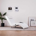 Massage Chaiselongue mit Kissen Weiss Kunstleder
