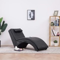 Massage Chaiselongue mit Kissen Braun Kunstleder