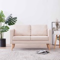 2-Sitzer-Sofa Stoff Cremeweiss