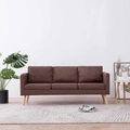 Diverse Hardware, 3-Sitzer-Sofa Stoff Braun