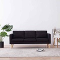 Diverse Hardware, 3-Sitzer-Sofa Stoff Schwarz