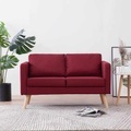 2-Sitzer-Sofa Stoff Weinrot
