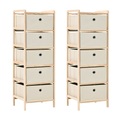 vidaXL Aufbewahrungsregale mit 5 Stoffkörben 2 Stk. Beige Zedernholz