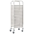 vidaXL, vidaXL Tablettwagen für 16 Tabletts 38x55x163 cm Edelstahl