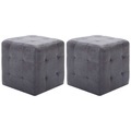 Diverse Hardware, Nachttische 2 Stk. Grau 30x30x30 cm Wildleder-Optik