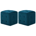 vidaXL, vidaXL Nachttische 2 Stk. Blau 30×30×30 cm Samtstoff
