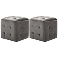 Diverse Hardware, Nachttische 2 Stk. Grau 30x30x30 cm Samtstoff