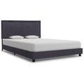 vidaXL, vidaXL Bettgestell Dunkelgrau Stoff 140×200 cm