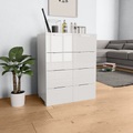 vidaXL Sideboard Hochglanz Weiß 60×35×76 cm Spanplatte