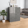 vidaXL Sideboard Hochglanz Grau 60×35×76 cm Spanplatte