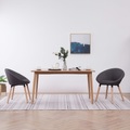 vidaXL Esszimmerstühle 2 Stk. Dunkelgrau Stoff