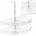 vidaXL, vidaXL 2-stufiger Küchen-Drahtkorb Silbern 180 Grad 85x44x80 cm