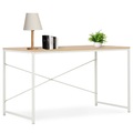 vidaXL Computertisch Weiß und Eiche 120×60×70 cm