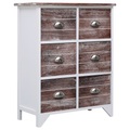 Beistellschrank 6 Schubladen Braun 60x30x75cm Paulownia Holz