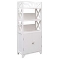 Badezimmerschrank Weiss 46x24x116 cm Paulownia Holz