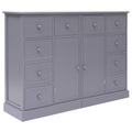 vidaXL Sideboard mit 10 Schubladen Grau 113×30×79 cm Holz
