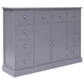 vidaXL Sideboard mit 10 Schubladen Grau 113×30×79 cm Holz